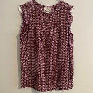 Burgundy Ann Loft sleeveless blouse